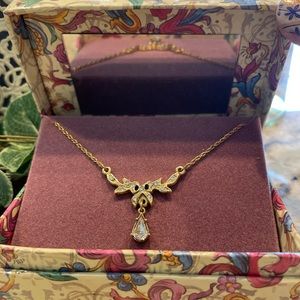 NIB 1928 Bow & Crystal Necklace
